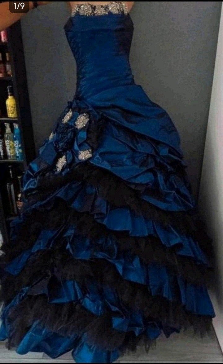 Prachtige diepblauwe galajurk Miss Defne, maat 40, Trouwjurk, Blauw, Nieuw, Ophalen of Verzenden