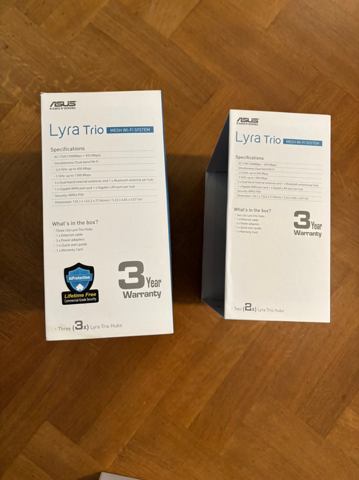 Foto 6 van Nieuw in doos: 5 stuks ASUS Lyra Trio mesh AC1750 router