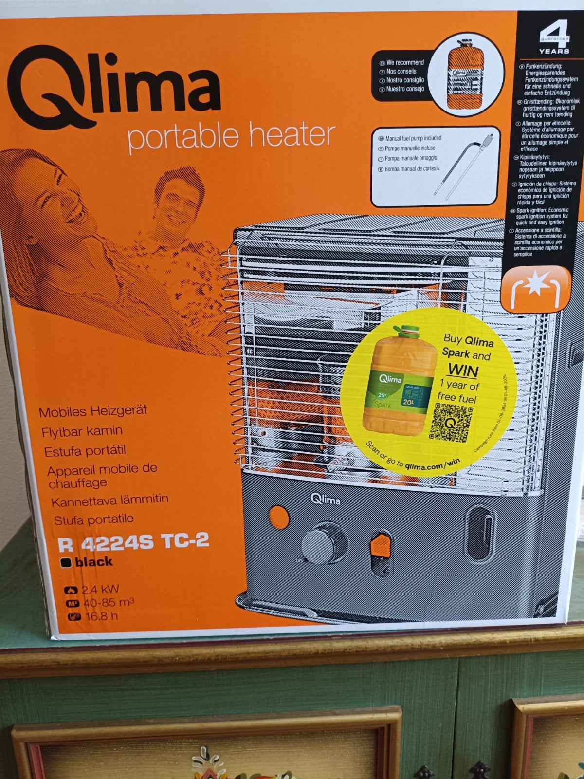 Qlima R4224STC-2 kous kachel, Ophalen, Overige brandstoffen, Petroleumkachel