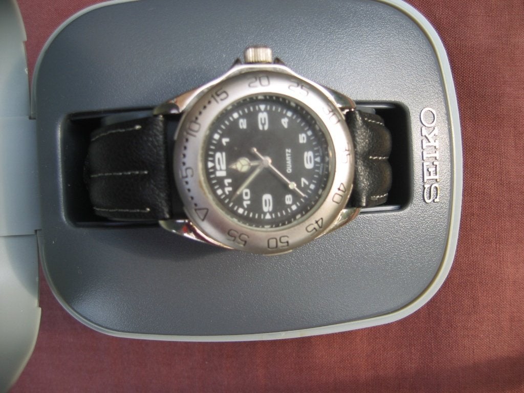 Herenhorloge Seiko (Nestle Foodservices), Ophalen of Verzenden, Gebruikt, Leer, Seiko