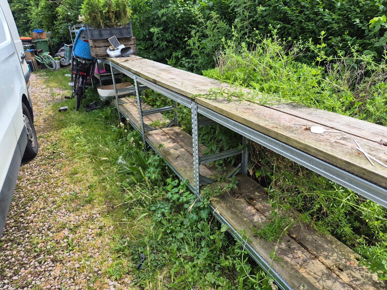 Buiten tafel / verkoop stelling, Ophalen, Gebruikt, Rechthoekig, Metaal