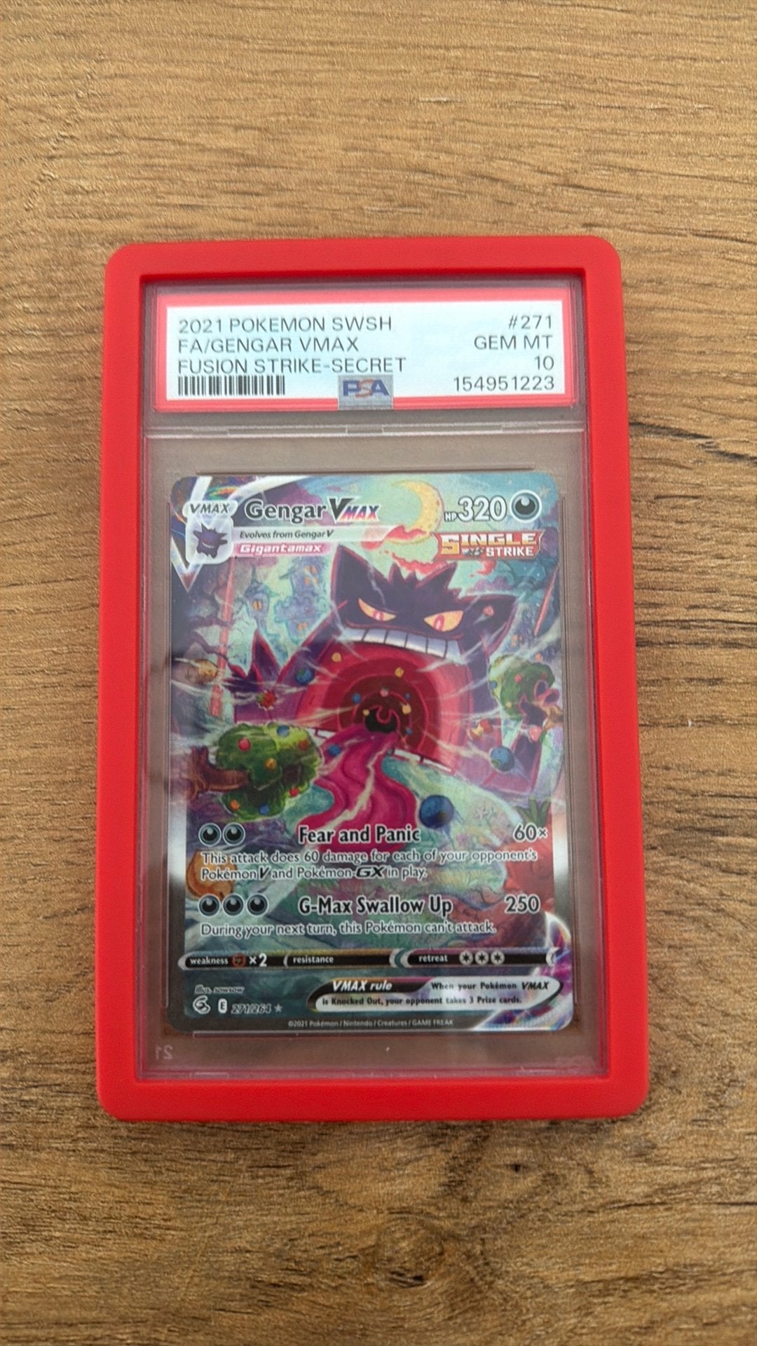 Pokemon Gengar vmax 271 psa10, Hobby en Vrije tijd, Verzamelkaartspellen | Pokémon, Ophalen of Verzenden, Zo goed als nieuw