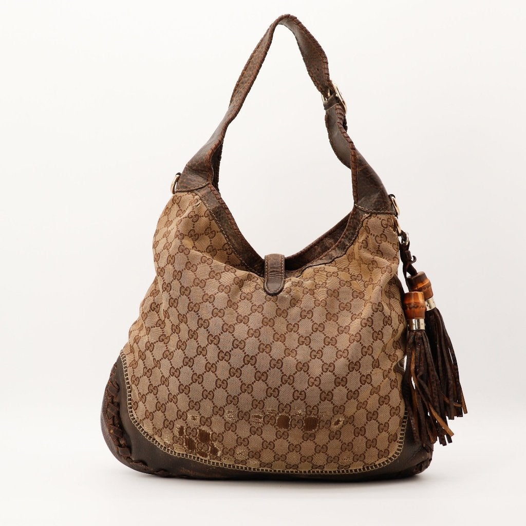 Gucci New Jackie Bamboo hobotas, Sieraden, Tassen en Uiterlijk, Verzenden, Gebruikt, Zwart, Overige typen