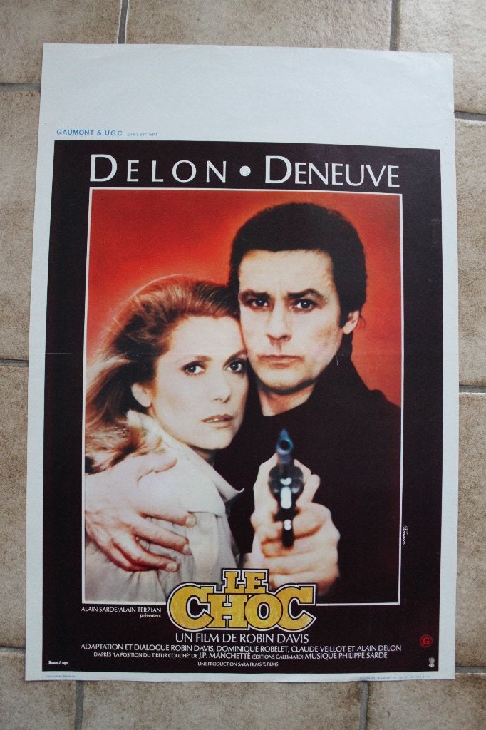 filmaffiche Alain Delon Le Choc 1982 filmposter, Rechthoekig Staand, Ophalen of Verzenden, Zo goed als nieuw, A1 t/m A3