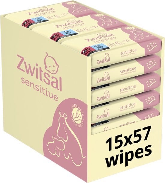 Zwitsal - Billendoekjes - Sensitive - 855 doekjes (15x57), Kinderen en Baby's, Badjes en Verzorging, Nieuw, Overige typen, Verzenden