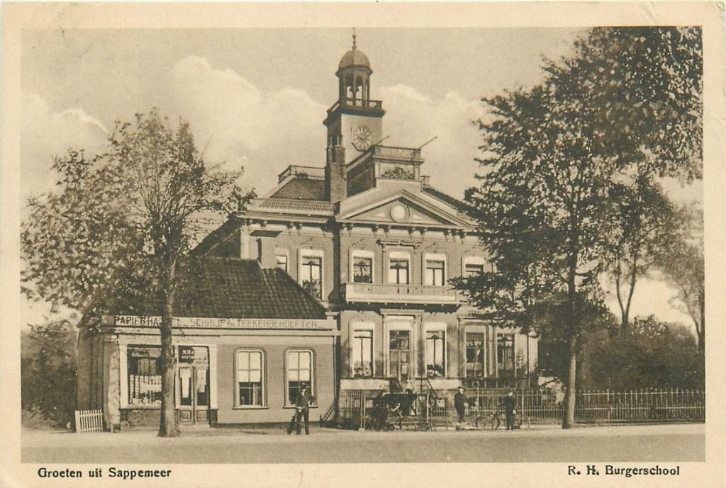701-108-017 Sappemeer R H Burgerschool, Verzenden, Voor 1920, Groningen