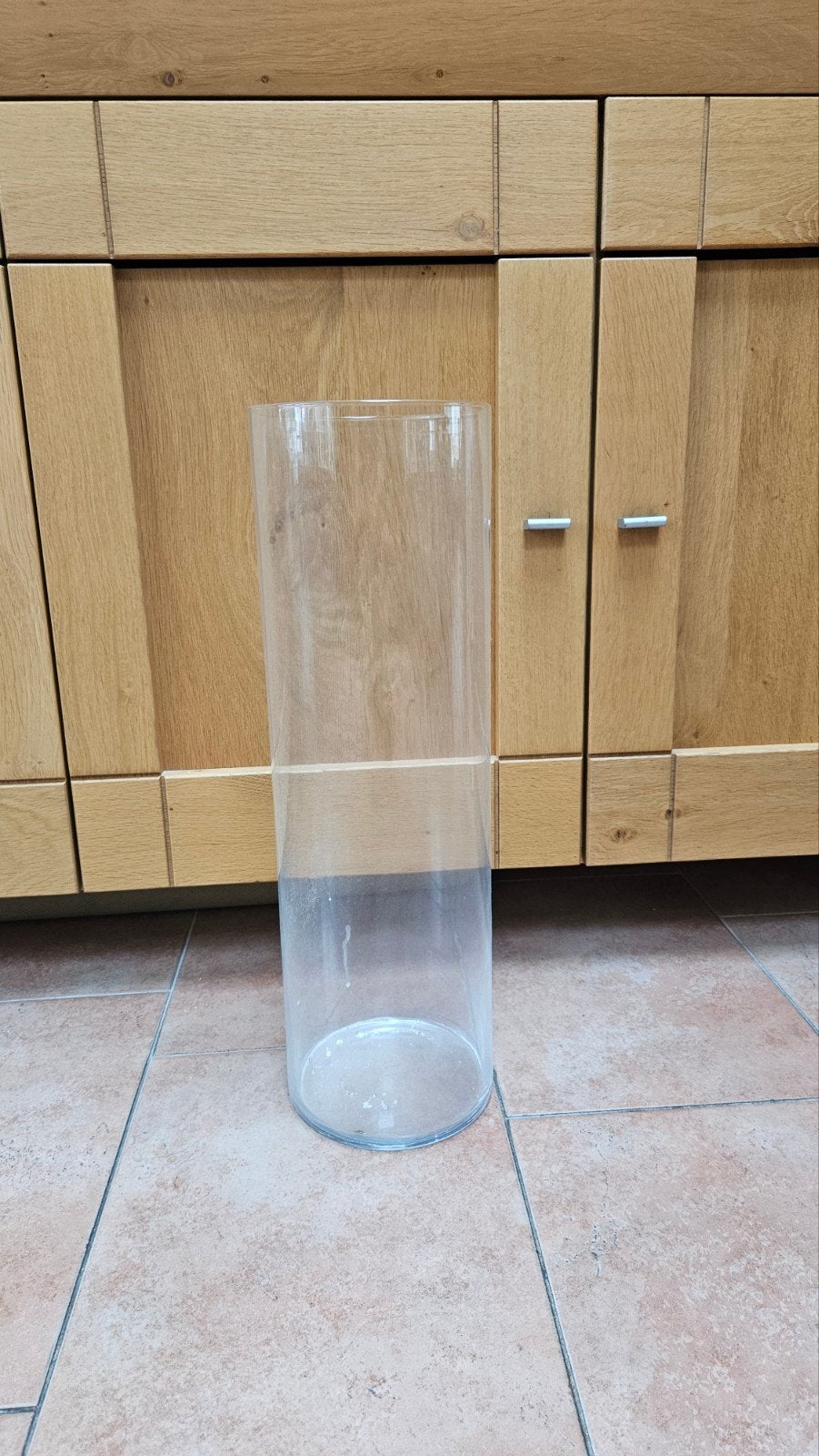 Glazen vaas / cilinder vaas, Ophalen of Verzenden, Gebruikt, Overige kleuren, Glas