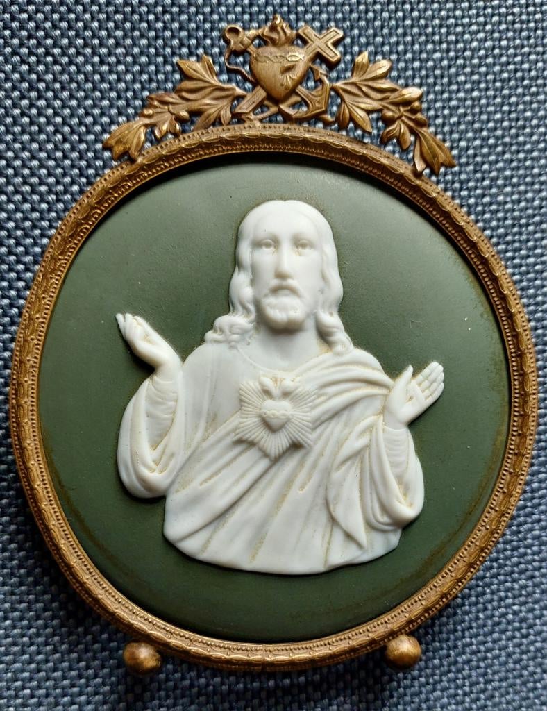 Jezus Christus Plaquette Jasper Ware Goebel Porselein, Ophalen of Verzenden
