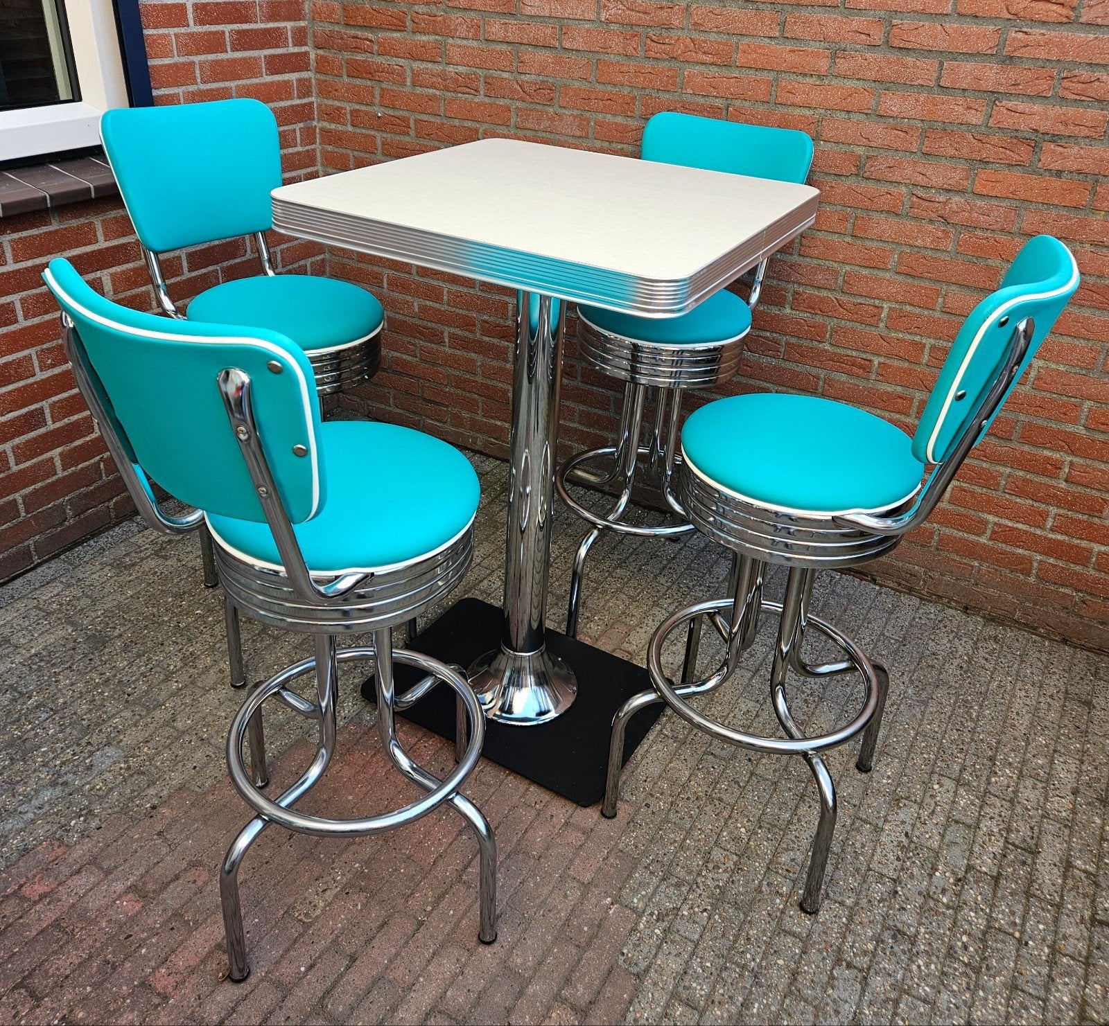 FIFTIES SIXTIES AMERIKAANSE BARKRUKKEN BEL AIR BARTAFEL, Huis en Inrichting, Ophalen, 5 krukken of meer, 60 tot 90 cm, Met voetsteun