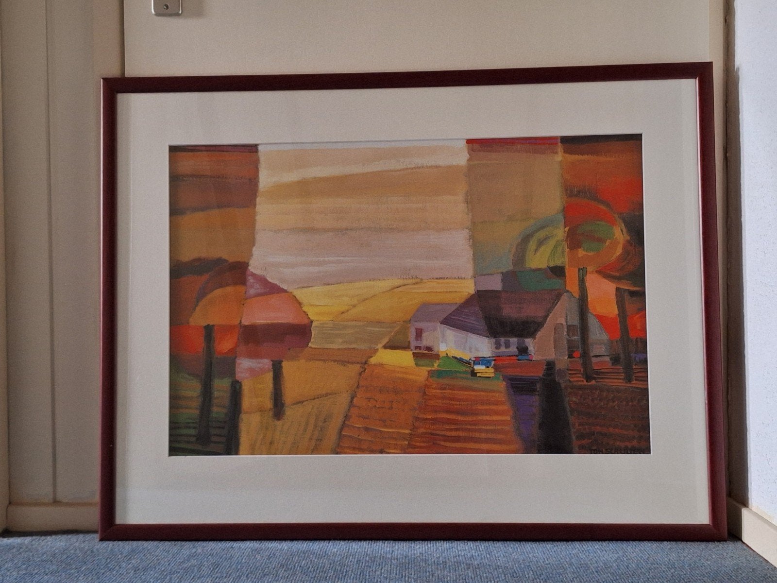 Schilderij "Twents coulissen landschap" van Ton Schulten., Antiek en Kunst, Ophalen