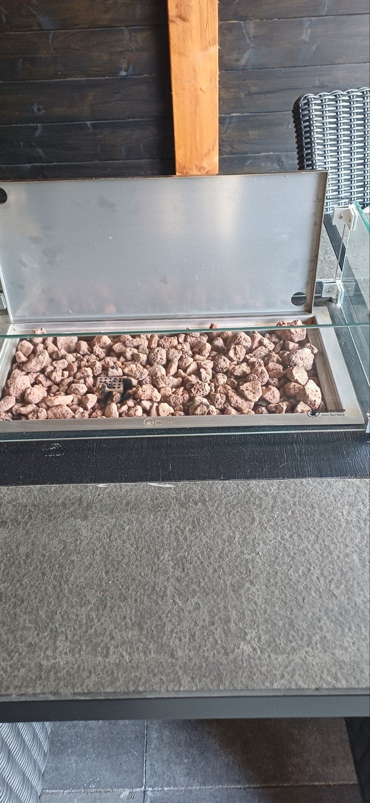 Go Fire Vuurtafel Inbouwbrander met Glasombouw, Ophalen, Zo goed als nieuw
