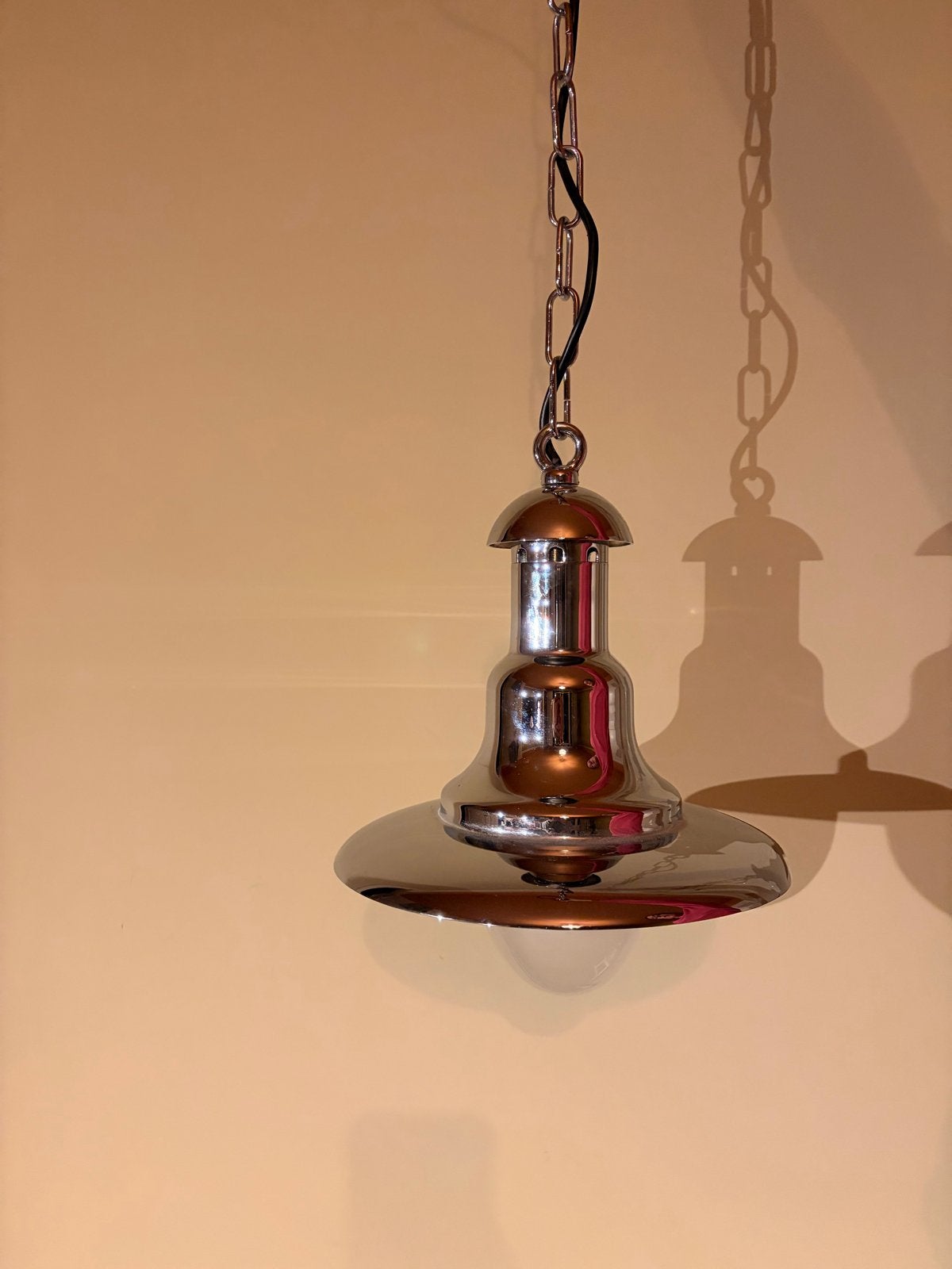 Scheepslamp - Zware Kwaliteit Chroom Hanglamp, Ophalen, Zo goed als nieuw, Metaal, E27 (groot)