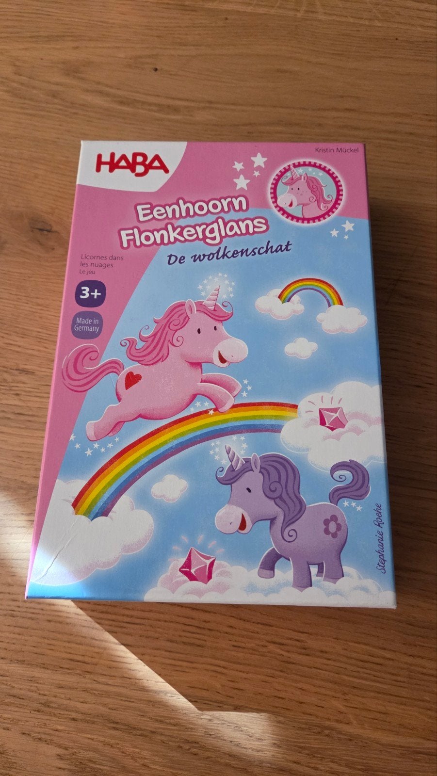 HABA Eenhoorn Flonkerglans: De wolkenschat (3+), Een of twee spelers, Ophalen, Zo goed als nieuw, HABA