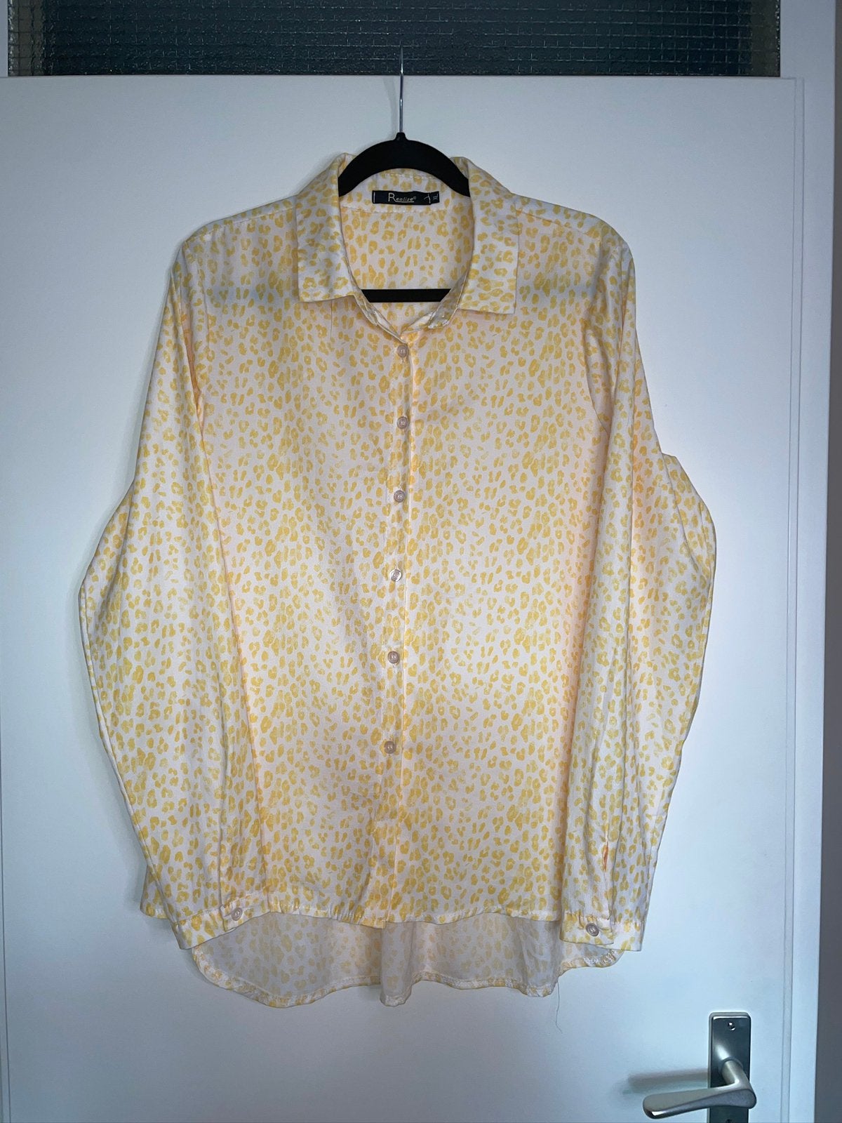 REALIZE dames gele panter print blouse tuniek mt XL, Ophalen of Verzenden, Zo goed als nieuw, Maat 46/48 (XL) of groter, Geel
