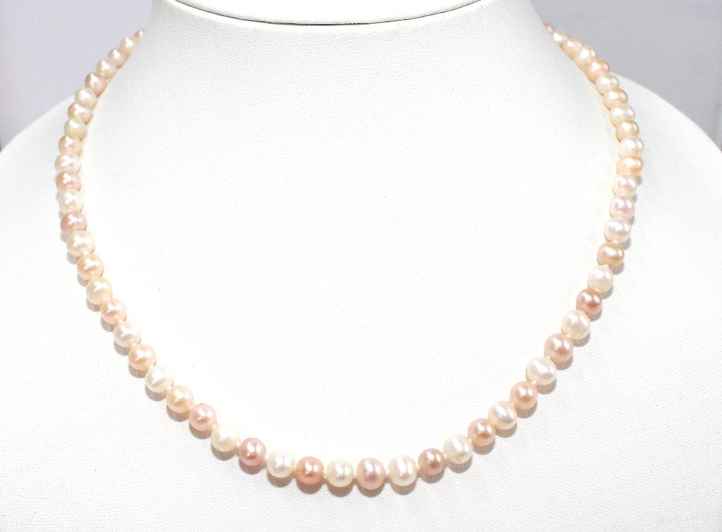 Schitterende Sterling Zilver Zoetwater Parel Ketting 45 CM, Overige kleuren, Ophalen of Verzenden, Zo goed als nieuw, Met edelsteen