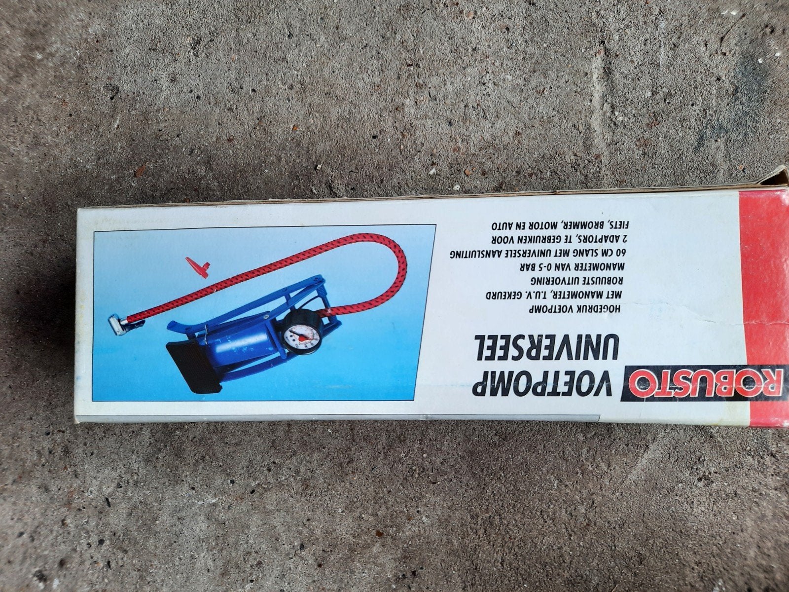 Robusto Universele Voetpomp met Drukmeter, Fietsen en Brommers, Ophalen of Verzenden, Drukmeter, Nieuw