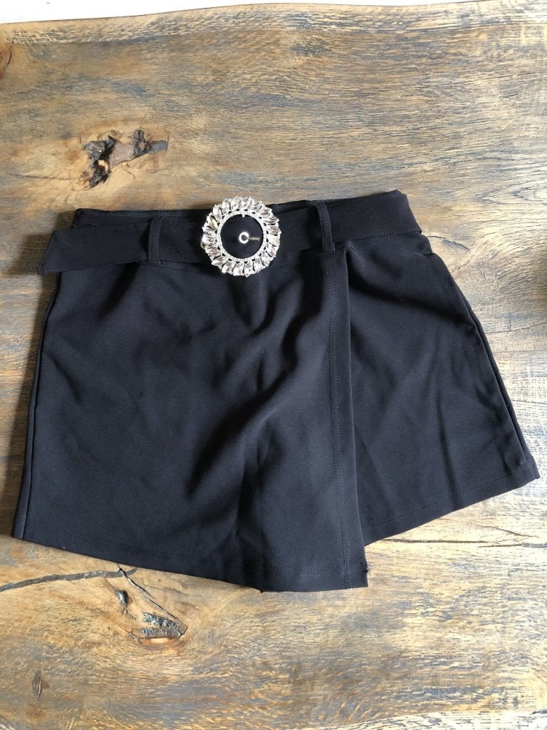 V) cc15 giorgia zwarte broekrok met bling gesp s/m, Giorgia, Kort, Verzenden, Zwart