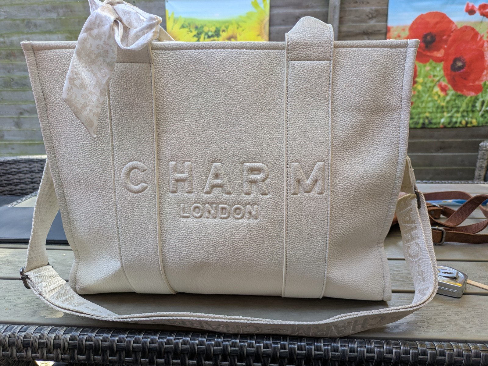 tas charm kleur gebroken wit, Ophalen, Gebruikt, Wit, Handtas
