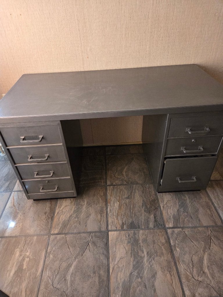 Metalen bureau met veel lades, Ophalen, Overige typen, Gebruikt, Metaal