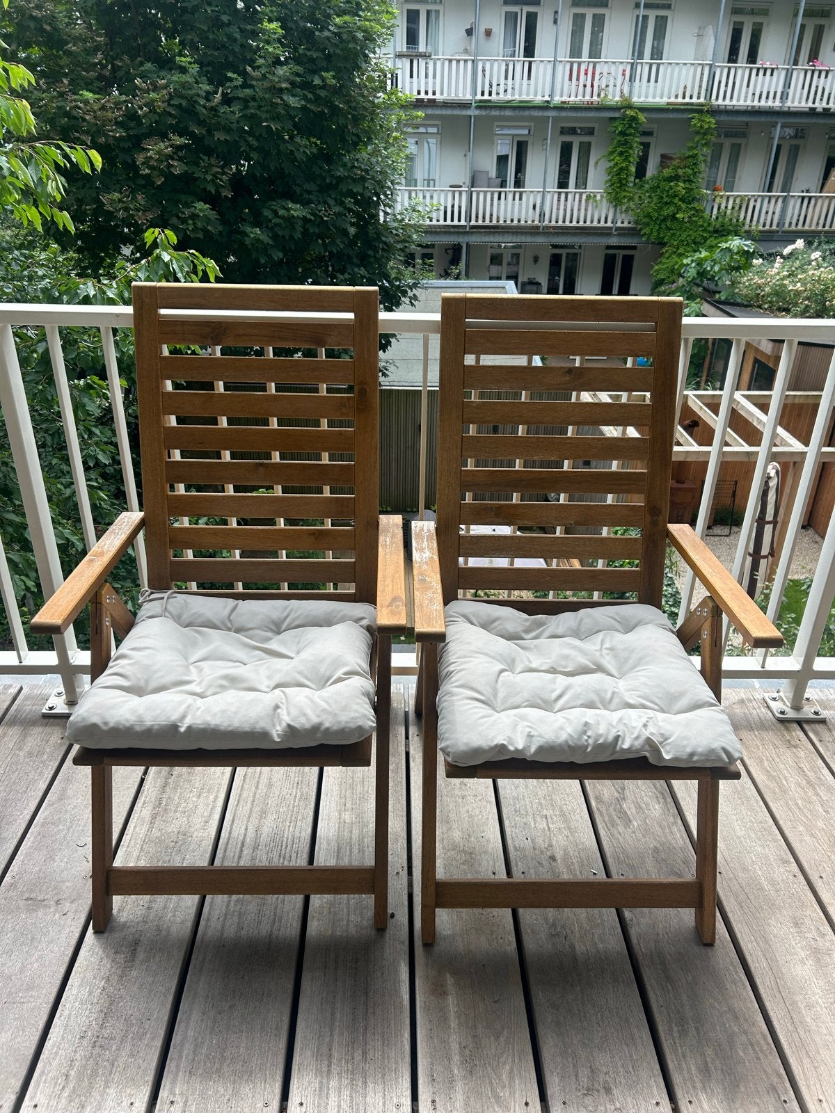 2x Ikea NÄMMARÖ tuinstoelen (opklapbaar), Ophalen, Gebruikt, Hout, Inklapbaar
