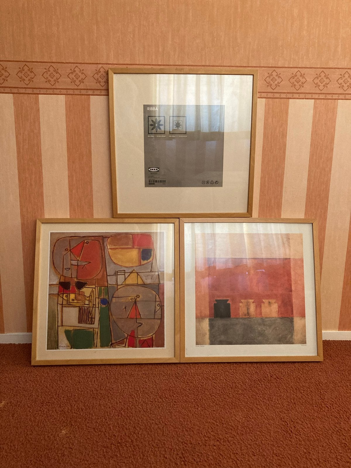 3x IKEA Ribba wissellijsten 50x50 cm, Ophalen, Bruin, Gebruikt, Fotolijst