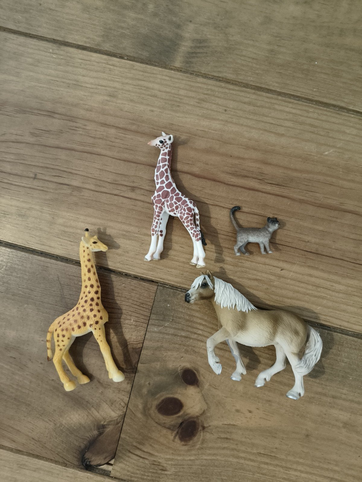 Schleich Dierenfiguren: Giraffen, Paard en Kat, Ophalen of Verzenden