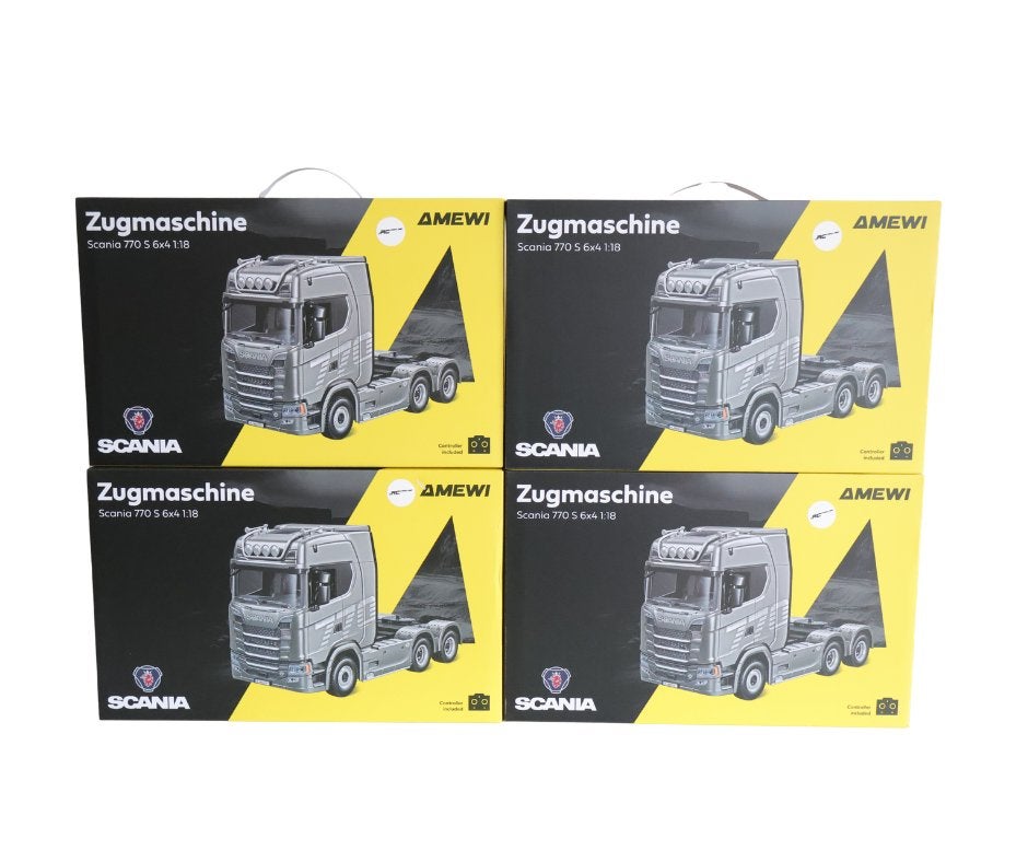 Amewi Huina Scania 770 S truck Unit 6x4 1/18 RTR silver, Elektro, Nieuw, Ophalen of Verzenden, Auto onroad