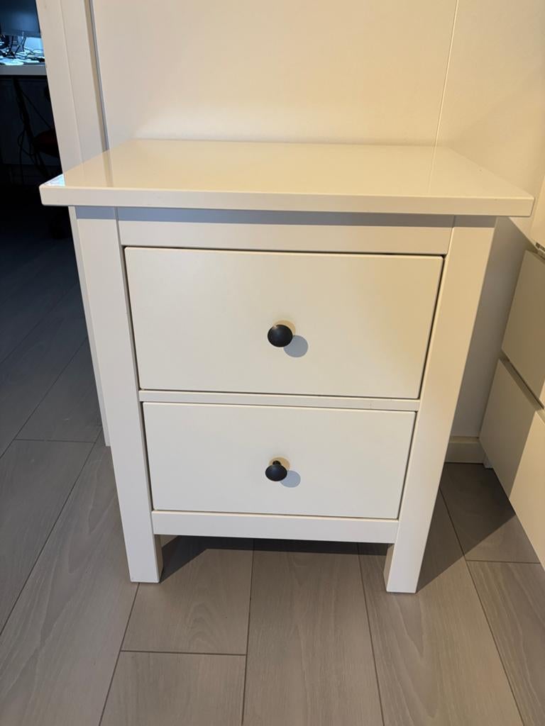 IKEA Hemnes ladekast met 2 lades - Wit, Ophalen, Gebruikt, Minder dan 45 cm, 55 tot 70 cm