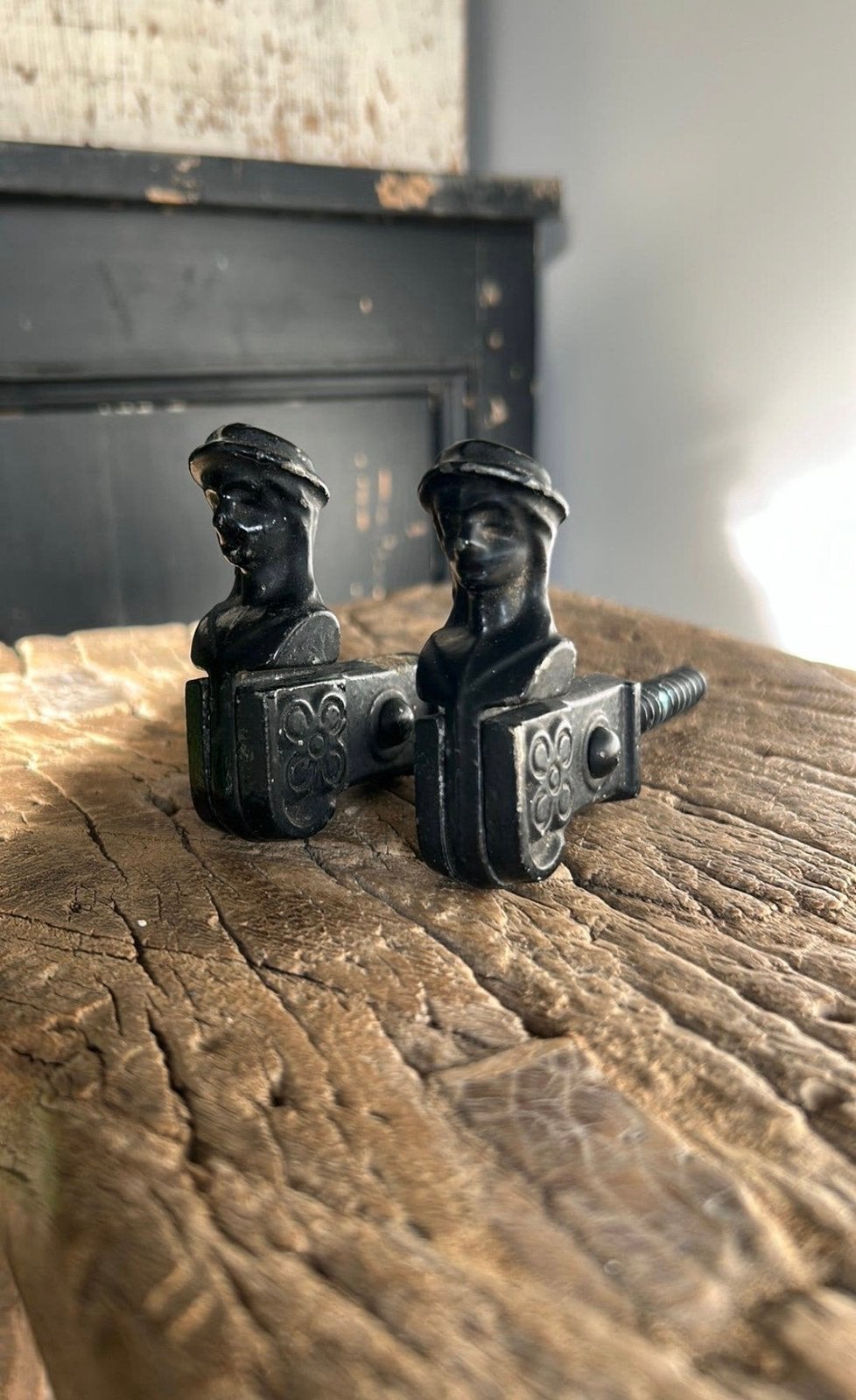 2 franse luikhouders zwart, Verzenden