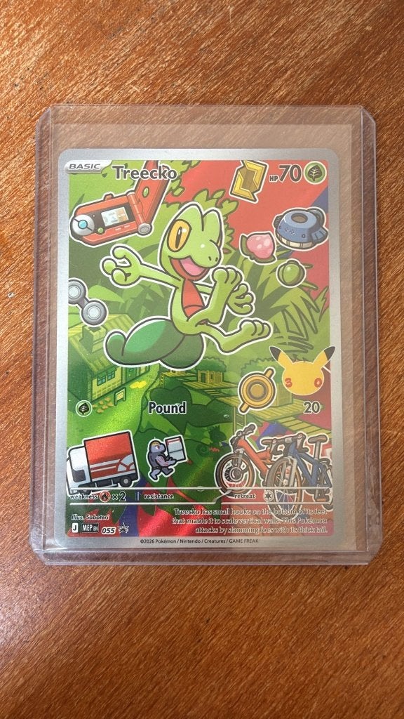 Pokemon Treecko 055 Kaart - 30th Anniversary Editie, Ophalen of Verzenden, Zo goed als nieuw, Losse kaart, Foil