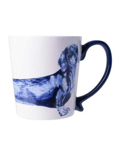 Heinen Delfts Blauw mok Teckel 300 ml nieuw, Huis en Inrichting, Overige merken, Delftsblauw, Porselein, Heinen Delfts Blauw