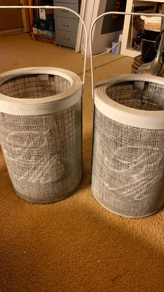 Rivera maison 2 windlichten, Ophalen, Wit, Zo goed als nieuw, Rechthoekig