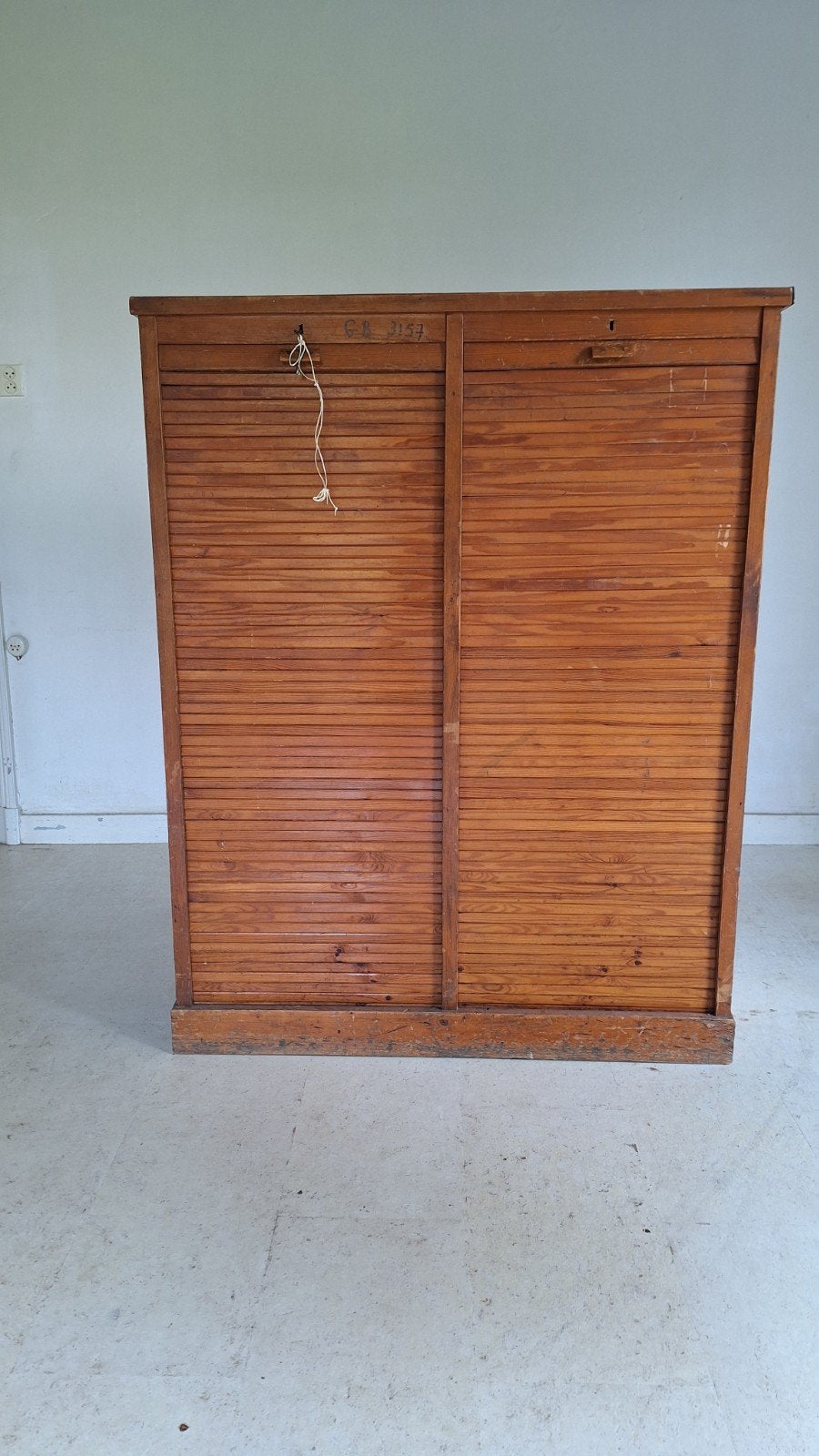 houten rollo archiefkast, Ophalen, Gebruikt, 100 tot 150 cm, 100 tot 150 cm