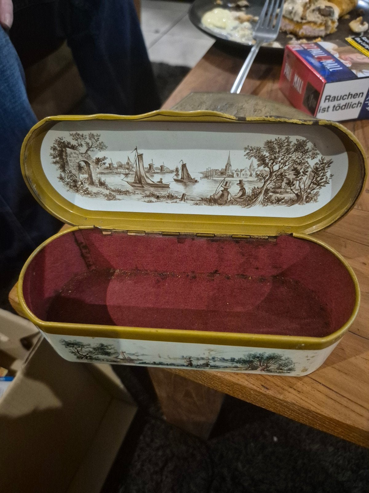 Vintage Douwe Egberts Pickwick lepeltjesdoosje 1954, Ophalen of Verzenden, Gebruikt, Koffie, Douwe Egberts