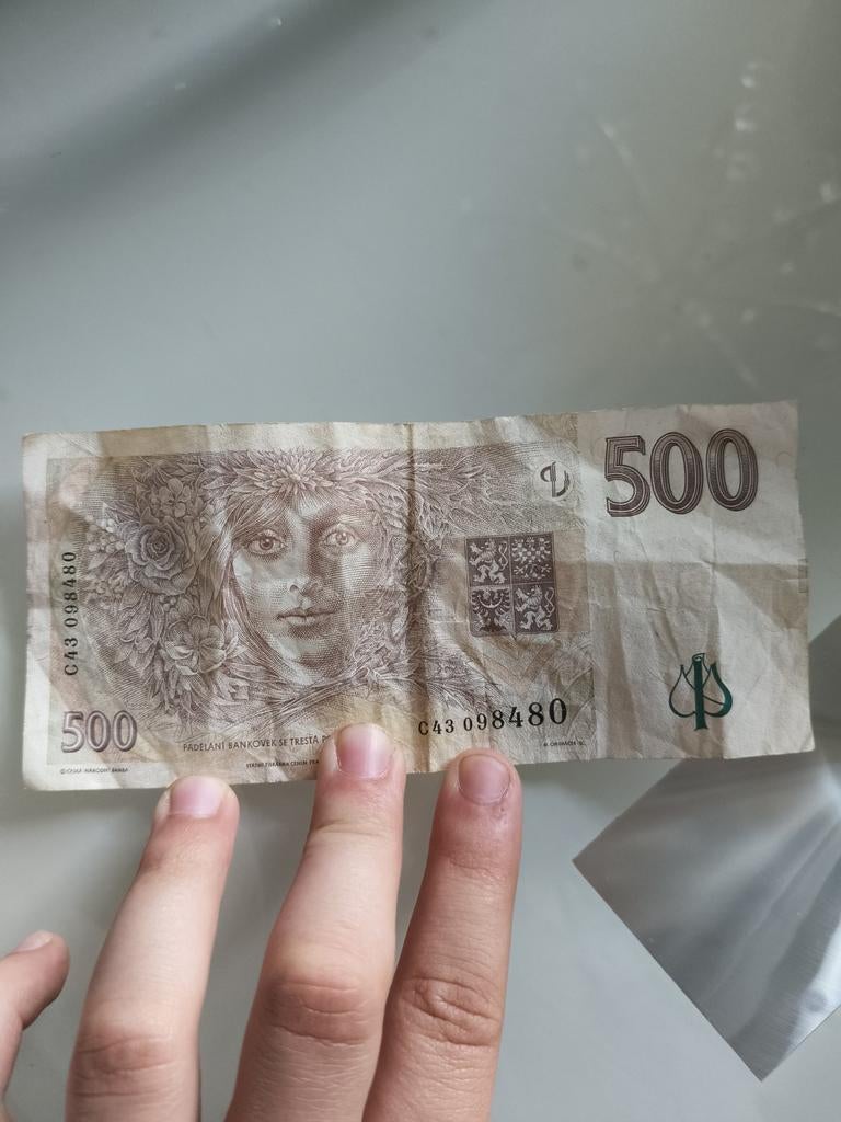 Tsjechische 500 Korun biljet - Zeldzaam verzamelobject, Ophalen, Overige landen, Los biljet