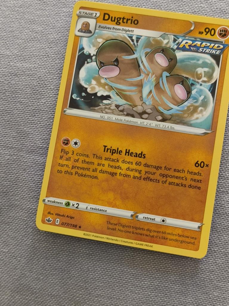 Pokemon kaart dugtrio, Verzenden, Gebruikt