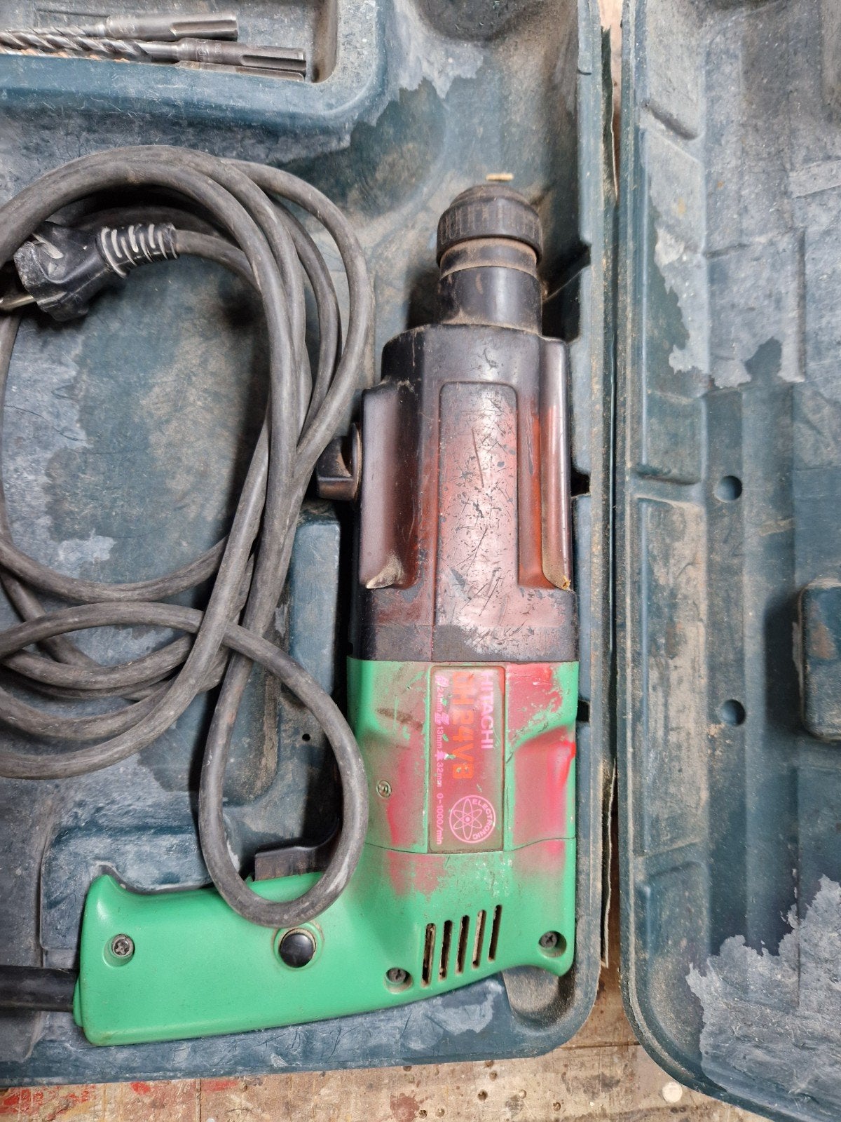 Klopboormachine Hitachi DH 24 VB met koffer, Boor- en/of Breekhamer, Ophalen of Verzenden, Klopboormechanisme, Gebruikt