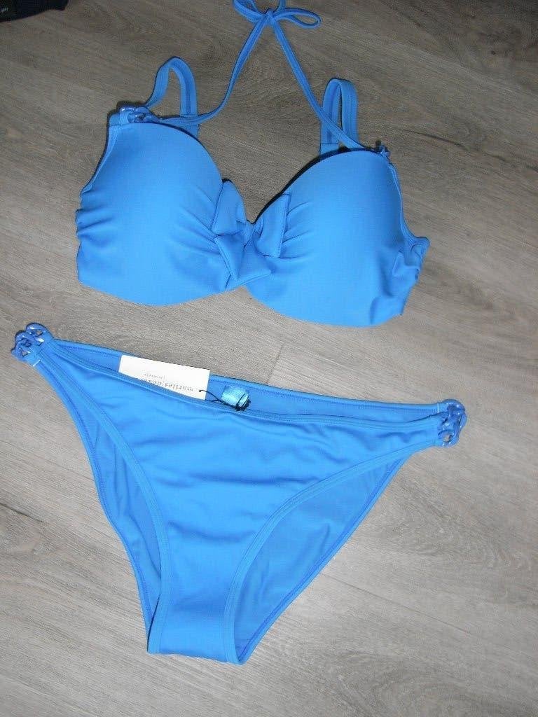 blauwe bikini MARLIES DEKKERS 75d en slip mt L, NIEUW!, Nieuw, Ophalen of Verzenden, Bikini, Marlies Dekkers