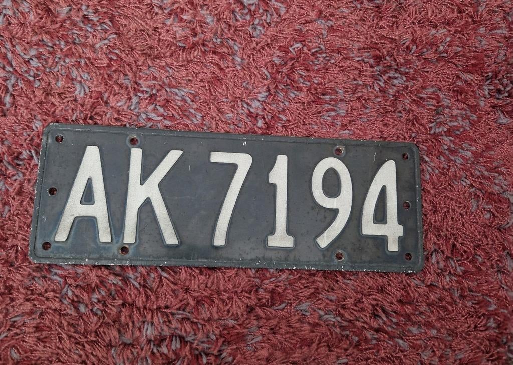 Oude kentekenplaat AK 7194 - Nieuw Zeeland, Ophalen of Verzenden