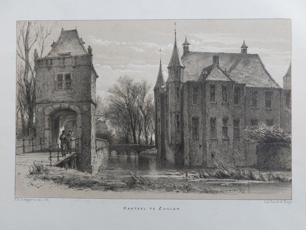 31 / Kasteel Zuylen - Zuilen / Zuijlen Litho uit 1882, Ophalen of Verzenden