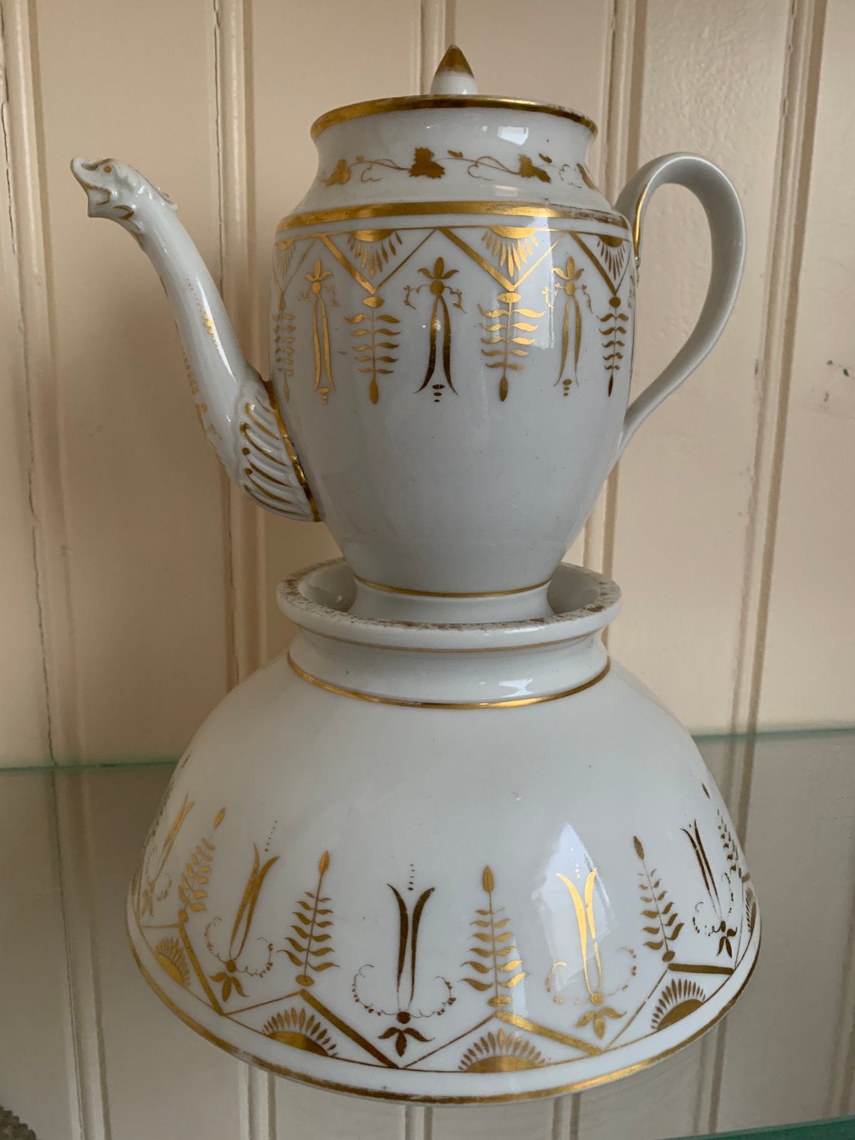 Empire porseleinen koffie kan plus een een idem schaal, Ophalen of Verzenden