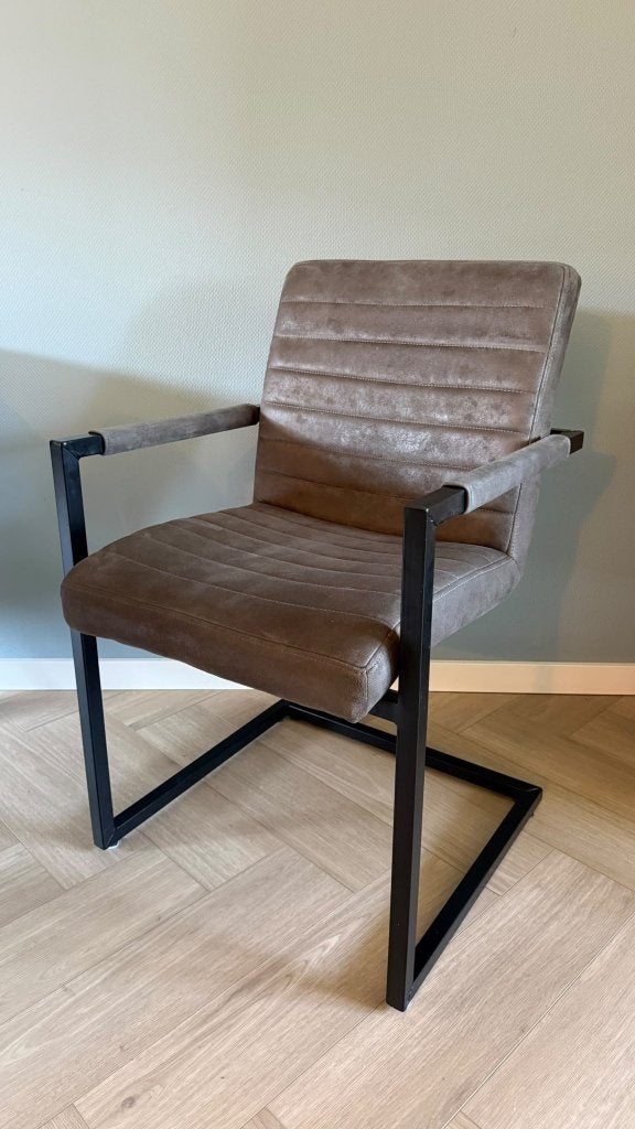 Industrieel moderne eettafelstoelen (6 stuks), Ophalen, Bruin, Industrieel modern, Nieuw