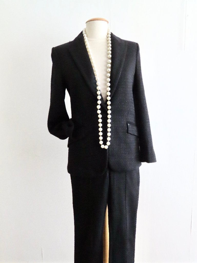 Karl Lagerveld, luxe draagbaar broekpak mt 36/38, Maat 38/40 (M), Kostuum of Pak, Zwart, Ophalen of Verzenden