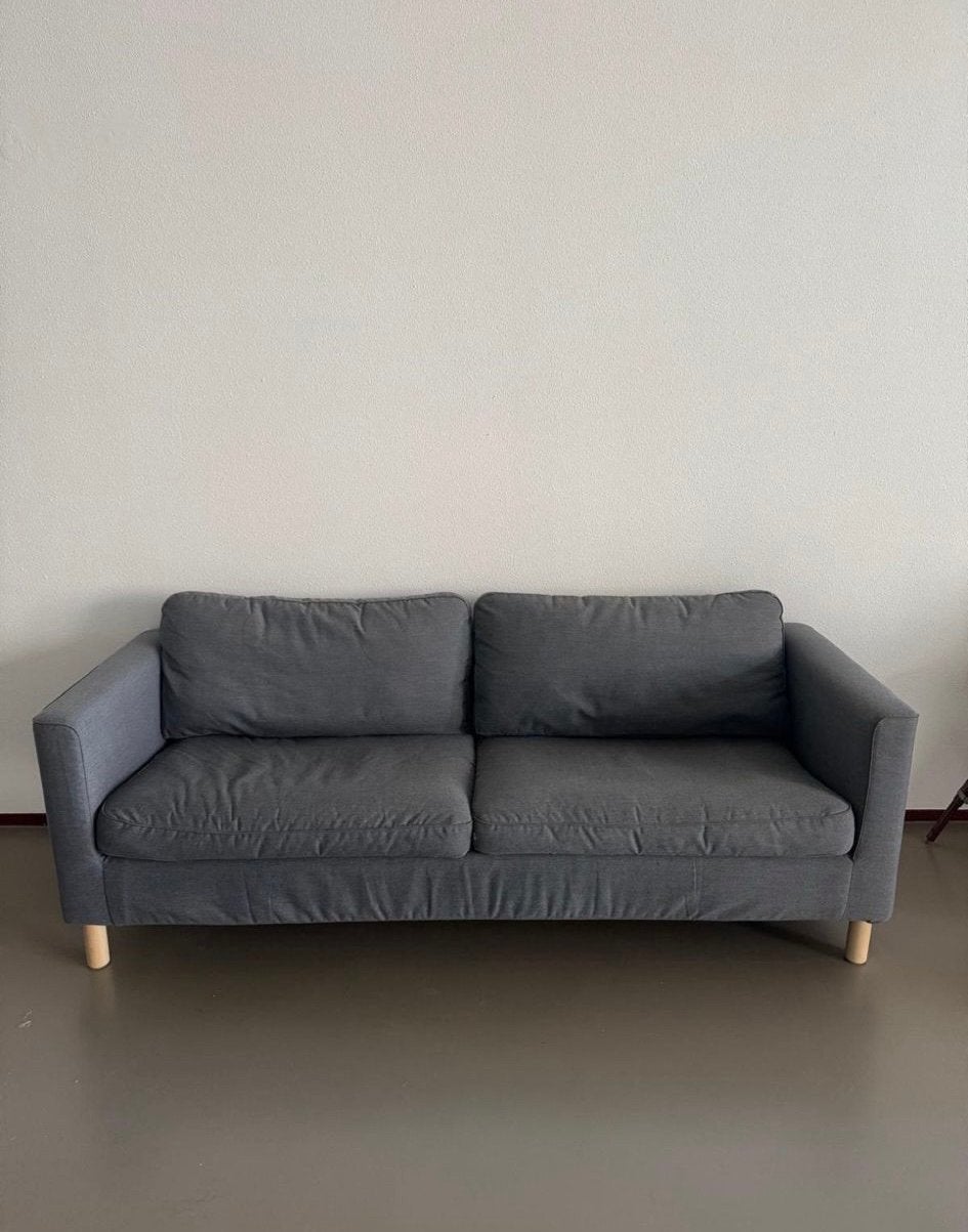IKEA KARLSTAD 3-zitsbank grijs, Ophalen, Gebruikt, Driepersoons, 75 tot 100 cm