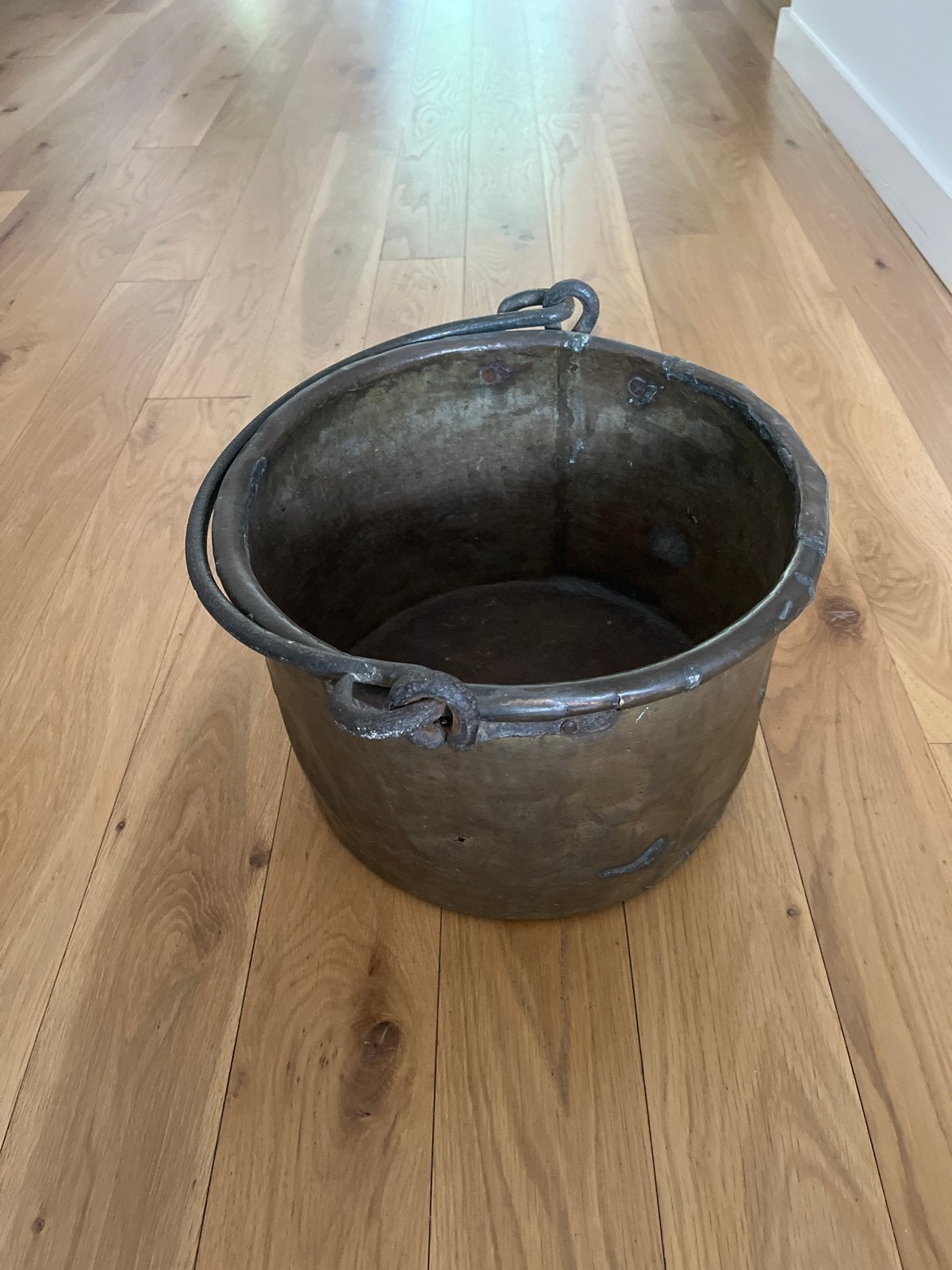 Antieke Koperen Ketel of Blokkenbak met Hengsel, Antiek en Kunst, Antiek | Koper en Brons, Ophalen, Koper