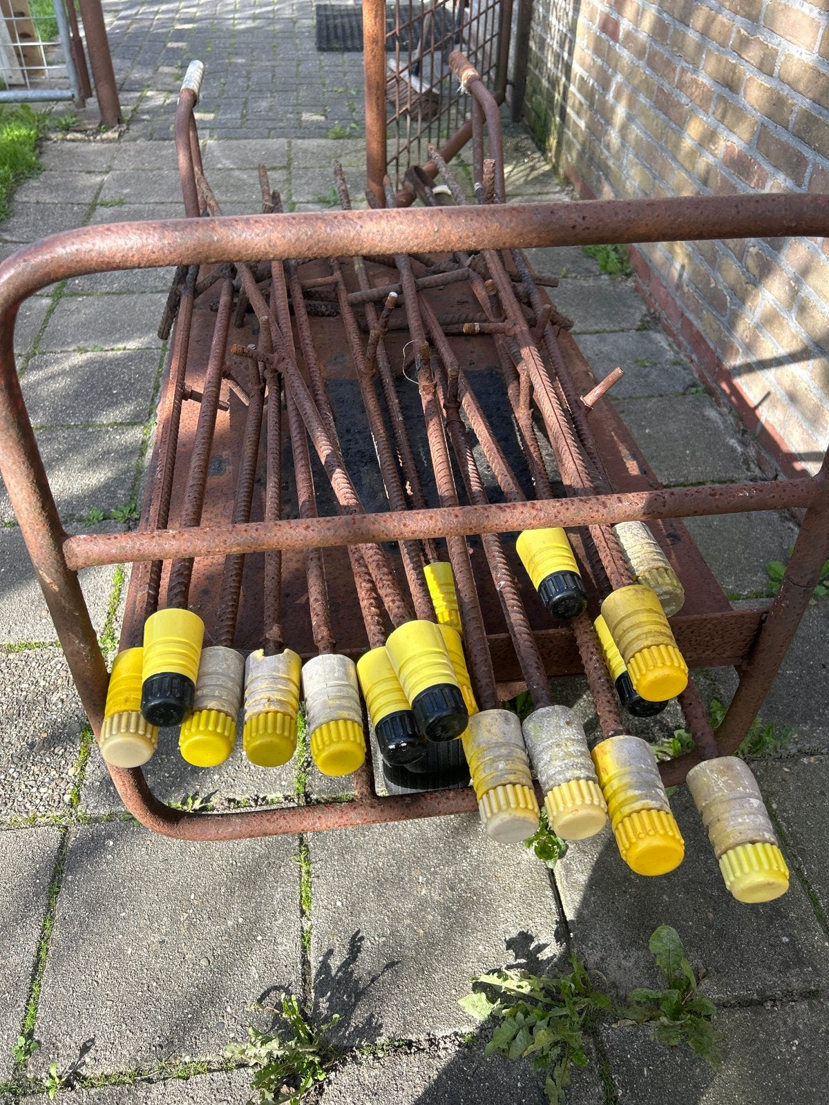 Stalen afrastering palen, Ophalen of Verzenden, Gebruikt, IJzer