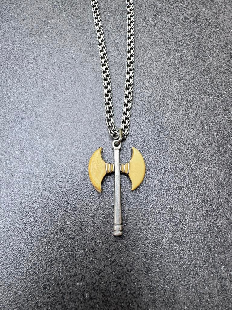 Zilveren Labrys Hanger - Minoïsche Dubbele Bijl Symbool, Sieraden, Tassen en Uiterlijk, Kettinghangers, Nieuw, Zilver, Kruis of Symbool
