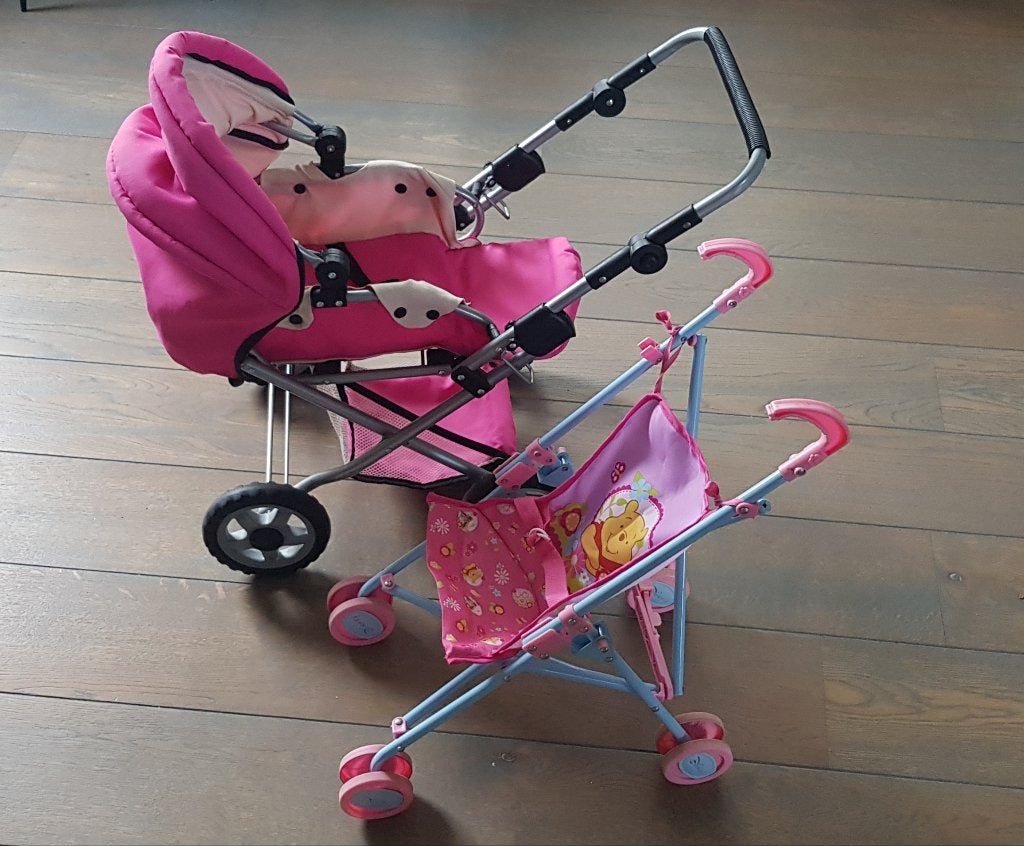 Poppenwagen- en of poppenbuggy voor kleine moeders en vaders, Ophalen, Gebruikt, Babypop