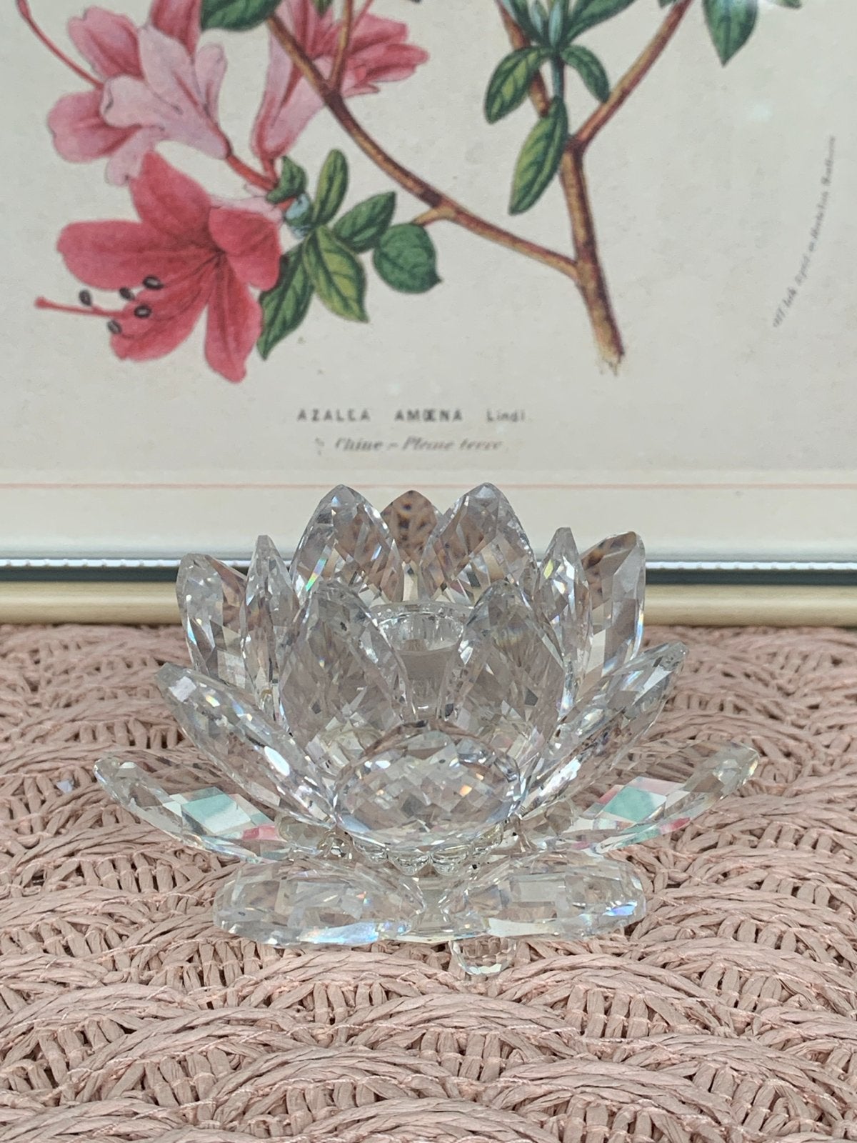Swarovski Kandelaar Lotus Bloem - Kristal, Meerkleurig, Overige merken, Ophalen of Verzenden, Kandelaar