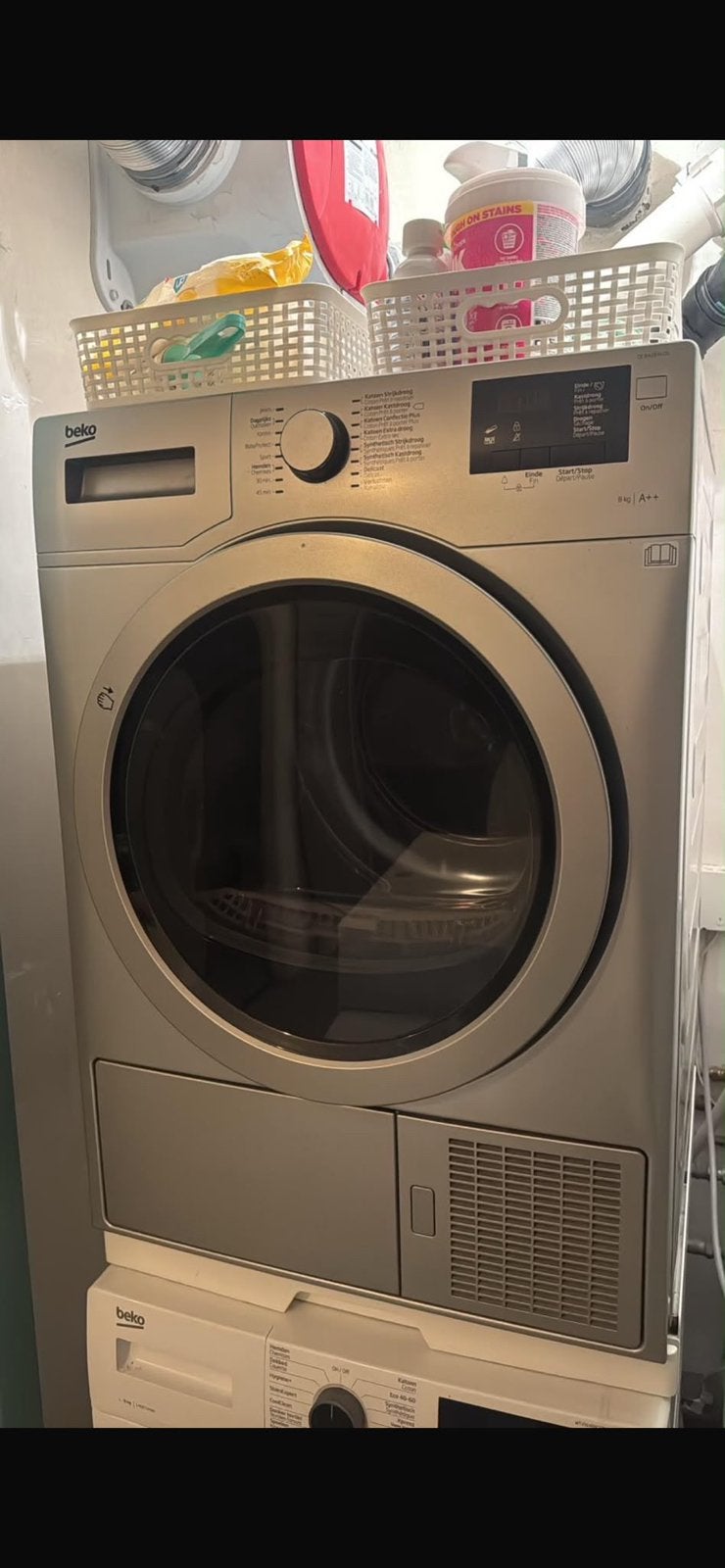 Beko droger 8 kg, 6 tot 8 kg, Ophalen, Zo goed als nieuw, Condens